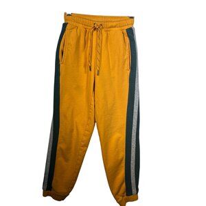 Hanna Andersson Knit Stripe Sweatpants In French Terry Boy's 130cm US 8 Gold